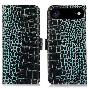 iPhone 17 Air Crocodile Series Wallet Leather Case with RFID - Green