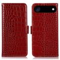 iPhone 17 Air Crocodile Series Wallet Leather Case with RFID - Red