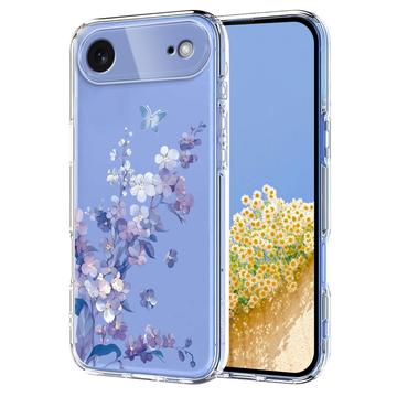 iPhone 17 Air Floral Pattern TPU Case - Purple