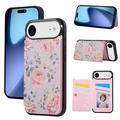 iPhone 17 Air Flower Print Case with RFID Cardholder - Roses