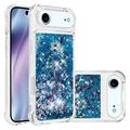 iPhone Air Glitter Quicksand TPU Case - Blue Hearts