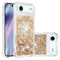 iPhone Air Glitter Quicksand TPU Case - Gold Hearts