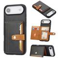 iPhone 17 Air Retro Style Case with Wallet - Black