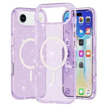 iPhone 17 Air Stylish Glitter Series Hybrid Case - MagSafe Compatible - Purple