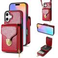 iPhone 17 All-in-One Case with Wallet & Strap - Red