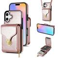 iPhone 17 All-in-One Case with Wallet & Strap - Rose Gold