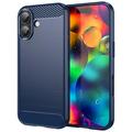 iPhone 17 Brushed TPU Case - Carbon Fiber - Blue