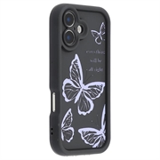 iPhone 17 Butterfly Print TPU Case - Purple / Black