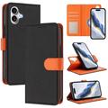 iPhone 17 Detachable Wallet Case with MagSafe, RFID Protection & Hand Strap - Black / Orange