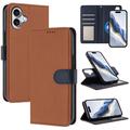 iPhone 17 Detachable Wallet Case with MagSafe, RFID Protection & Hand Strap - Brown / Blue
