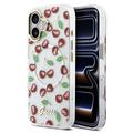iPhone 17 Guess IML Glitter Cherry Hybrid Case - MagSafe Compatible - Transparent