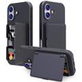 iPhone 17 Hybrid Case with Hidden Mirror & Card Slot - Black