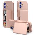 iPhone 17 Hybrid Case with Hidden Mirror & Card Slot - Pink