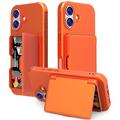 iPhone 17 Hybrid Case with Hidden Mirror & Card Slot - Orange