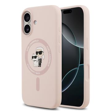 iPhone 17 Karl Lagerfeld Karl and Choupette Liquid Silicone MagSafe Case - Pink