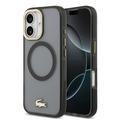 iPhone 17 Lacoste Frosted Finish Gold Logo Hybrid Case - MagSafe Compatible - Black