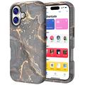iPhone 17 Luxury Marble Hybrid Case - Black / Gold