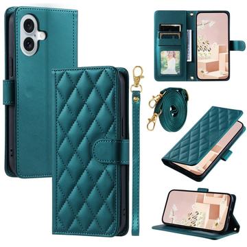 iPhone 17 Luxury Quilted Wallet Case - Green