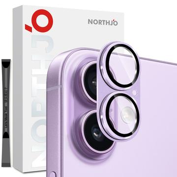 iPhone 17 Northjo Full Protection Matte Metal and Tempered Glass Camera Lens Protector - Purple