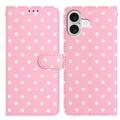iPhone 17 Polka Dot Pattern Wallet Case - Pink