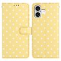 iPhone 17 Polka Dot Pattern Wallet Case - Yellow