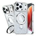 iPhone 17 Pro Glitter Hybrid Case with Kickstand - MagSafe Compatible - Transparent