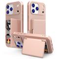 iPhone 17 Pro Hybrid Case with Hidden Mirror & Card Slot - Pink
