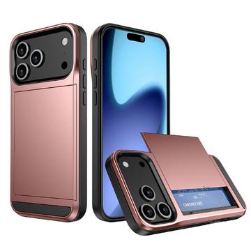 iPhone 17 Pro Hybrid Case with Sliding Card Slot - Rose Gold