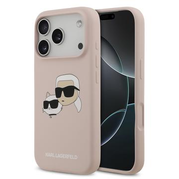 iPhone 17 Pro Karl Lagerfeld Double Heads Liquid Silicone MagSafe Case - Pink