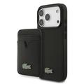 iPhone 17 Pro Lacoste Iconic Petit Pique MagSafe Case & Magnetic Card Holder - Black