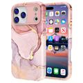 iPhone 17 Pro Luxury Marble Hybrid Case - Pink / Gold