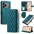iPhone 17 Pro Luxury Quilted Wallet Case - Green