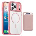 iPhone 17 Pro MagSafe Case with Card Holder - Pink / Transparent