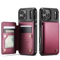 iPhone 17 Pro Max Caseme C22 Case RFID Card Wallet - Red