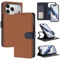 iPhone 17 Pro Max Detachable Wallet Case with MagSafe, RFID Protection & Hand Strap - Brown / Blue