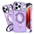 iPhone 17 Pro Max Glitter Hybrid Case with Kickstand - MagSafe Compatible - Purple