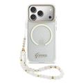 iPhone 17 Pro Max Guess IML Glitter Script Strap Case - MagSafe Compatible - Transparent