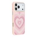 iPhone 17 Pro Max Jaucase Heart Pattern Magnetic Hybrid Case - Pink