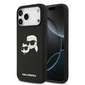 iPhone 17 Pro Max Karl Lagerfeld Double Heads Liquid Silicone MagSafe Case - Black