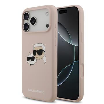 iPhone 17 Pro Max Karl Lagerfeld Double Heads Liquid Silicone MagSafe Case - Pink