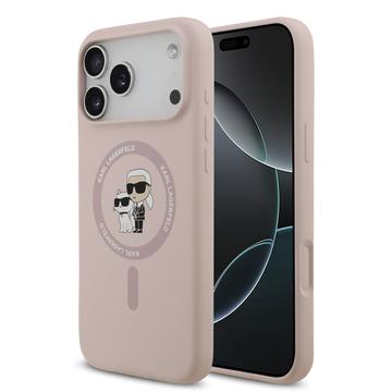 iPhone 17 Pro Max Karl Lagerfeld Karl and Choupette Liquid Silicone MagSafe Case - Pink
