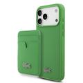 iPhone 17 Pro Max Lacoste Iconic Petit Pique MagSafe Case & Magnetic Card Holder - Green