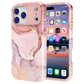 iPhone 17 Pro Max Luxury Marble Hybrid Case - Pink / Gold