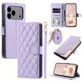 iPhone 17 Pro Max Luxury Quilted Wallet Case - Purple