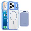 iPhone 17 Pro Max MagSafe Case with Card Holder - Blue / Transparent