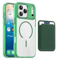 iPhone 17 Pro Max MagSafe Case with Card Holder - Green / Transparent