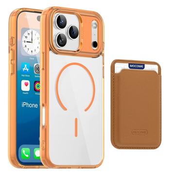 iPhone 17 Pro Max MagSafe Case with Card Holder - Orange / Transparent