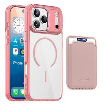 iPhone 17 Pro Max MagSafe Case with Card Holder - Pink / Transparent