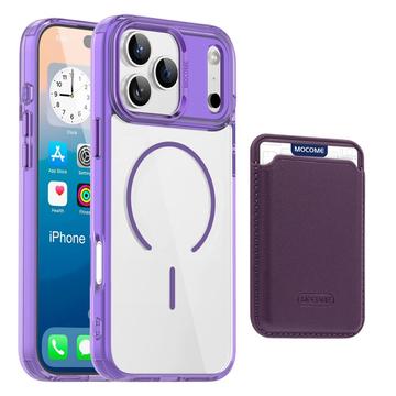 iPhone 17 Pro Max MagSafe Case with Card Holder - Purple / Transparent