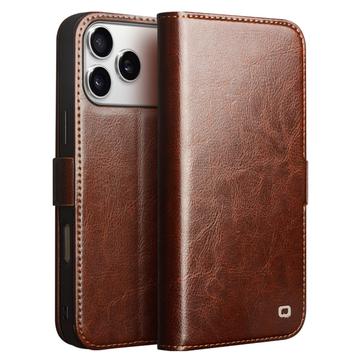 iPhone 17 Pro Max Qialino Classic Wallet Leather Case - Dark Brown